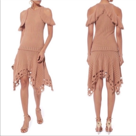 JONATHAN SIMKHAI Crochet Handkerchief Hem Dress XS - Picture 2 of 7